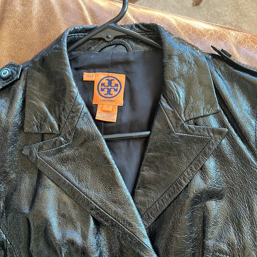 Perfect condition Tory Burch Leather crop jacket - Picture 2 of 11